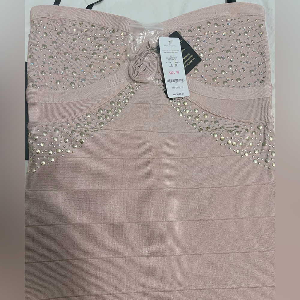 Bebe Crystalised strapless dress size S